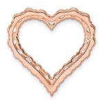 14k Rose Gold 3 carat Lab Grown Diamond VS/SI+ G+ Complete Heart Chain Slide Pendant - Image 3