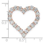 14k Rose Gold 3 carat Lab Grown Diamond VS/SI+ G+ Complete Heart Chain Slide Pendant - Image 4