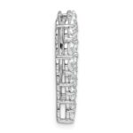 14k White Gold 3 carat Lab Grown Diamond VS/SI+ G+ Complete Heart Chain Slide Pendant - Image 2