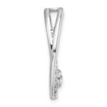14k White Gold 1/2 carat Lab Grown Diamond VS/SI+ G+ Complete Double Oval Chain Slide Pendant - Image 2