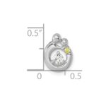 14k WG  1 Birthstone and Dia Mother/Child Chain Slide Semi-mount - Image 5