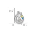 14k WG 2 Birthstone and Dia Mother/Child Chain Slide Semi-mount - Image 5