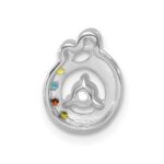 14k WG 4 Birthstone and Dia Mother/Child Chain Slide Semi-mount - Image 4
