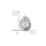 14k WG 5 Birthstone and Dia Mother/Child Chain Slide Semi-mount - Image 5