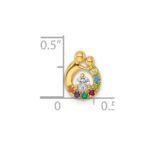 14k 7 Birthstone and Dia Mother/Child Chain Slide Semi-mount - Image 5