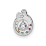 14k WG 8 Birthstone and Dia Mother/Child Chain Slide Semi-mount - Image 4