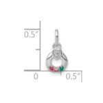 14k WG Dia. Heart w/3 Birthstone Mother's Circle Pend Semi-Mount - Image 5
