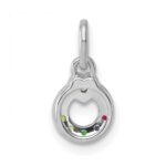 14k WG Dia. Heart w/5 Birthstone Mother's Circle Pend Semi-Mount - Image 4