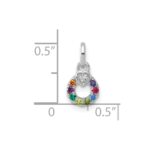 14k WG Dia. Heart w/8 Birthstone Mother's Circle Pend Semi-Mount - Image 5