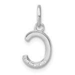 14k White Gold Twisted with .05 ct. Diamond Initial C Charm - Image 3