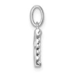 14k White Gold Twisted .05 ct. Diamond Initial D Charm - Image 2