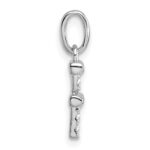 14k White Gold Twisted .05 ct. Diamond Initial F Charm - Image 2