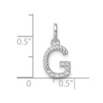 14k White Gold Twisted .07 ct. Diamond Initial G Charm - Image 4