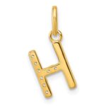 14k Twisted .07 ct. Diamond Initial H Charm - Image 3
