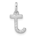 14k White Gold Twisted .07 ct. Diamond Initial J Charm - Image 3