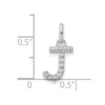14k White Gold Twisted .07 ct. Diamond Initial J Charm - Image 4