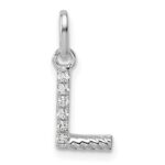 14k White Gold Twisted .05 ct. Diamond Initial L Charm