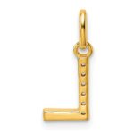 14k Twisted .05 ct. Diamond Initial L Charm - Image 3