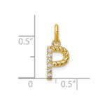14k Twisted .05 ct. Diamond Initial P Charm - Image 4