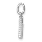 14k White Gold Twisted .05 ct. Diamond Initial V Charm - Image 2