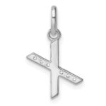 14k White Gold Twisted .05 ct. Diamond Initial X Charm - Image 3