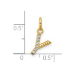 14k Twisted .05 ct. Diamond Initial Y Charm - Image 4