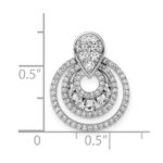 14K White Gold Polished 5/8 carat Diamond Layered Circles Doorknocker Chain Slide - Image 4