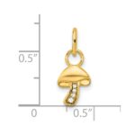 14K Polished Diamond Mushroom Charm - Image 4