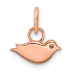 14K Rose Gold Polished Diamond Bird Charm - Image 3