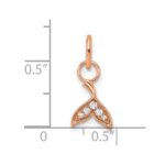 14K Rose Gold Polished Diamond Whale Tail Charm - Image 4