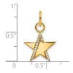 14K Polished 1/15 carat Diamond Star Charm - Image 4