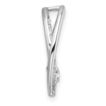 14K White Gold Polished 1/3 carat Diamond Double Oval Chain Slide - Image 2