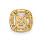 14k 1 3/4 carat Lab Grown Diamond VS+ F+ Cushion Complete Halo Chain Slide Pendant - Image 3