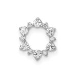 10k White Gold Diamond Fancy Circle Chain Slide