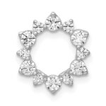 14k White Gold 1/2 carat Lab Grown Diamond VS/SI+ G+ Complete Fashion Circle Chain Slide Pendant