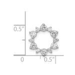 14k White Gold 5/8 carat Diamond Fancy Circle Chain Slide - Image 4