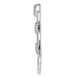 14k White Gold 1/6 carat Diamond Fancy Three Square Dangle Pendant - Image 2