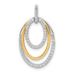 14k Two-tone 1/4 carat Diamond Fancy Triple Oval Pendant