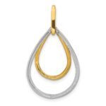 14k Two-tone Polished 1/4 carat Diamond Double Teardrop Pendant - Image 3