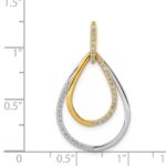 14k Two-tone Polished 1/4 carat Diamond Double Teardrop Pendant - Image 4