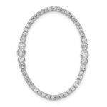 14k White Gold 3/4 carat Diamond Oval Chain Slide