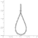 14k White Gold 3/4 carat Diamond Teardrop Pendant - Image 4