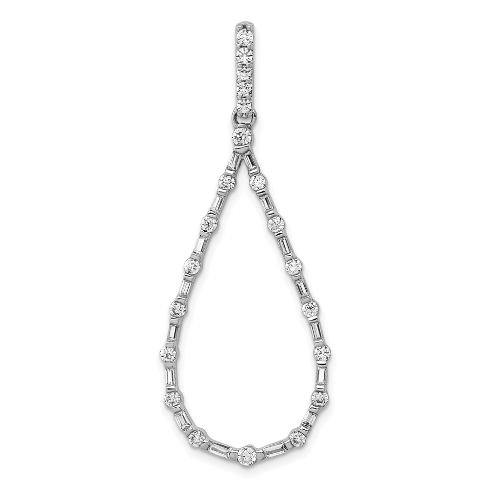 PM3829-075-WA.jpg 14k White Gold 3/4 carat Diamond Teardrop Pendant - Image 1