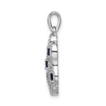 14k White Gold 1/4 carat Diamond and .32 Sapphire Fancy Twist Pendant - Image 2