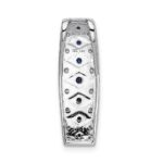 14k White Gold 1/5 carat Diamond and .31 Graduated Sapphire Fancy Chain Slide - Image 4
