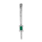14k White Gold Graduated Diamond and Rectangle Emerald Fancy Chain Slide - Image 4