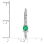 14k White Gold Graduated Diamond and Emerald Fancy Chain Slide - Image 3