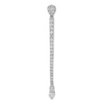 14k White Gold 1 carat Lab Grown Diamond VS/SI+ G+ Fashion Bar Chain Slide Pendant