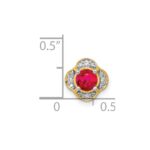 14k Polished Diamond and .33 Ruby Fancy Chain Slide - Image 3