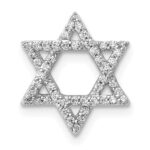 14k White Gold 1/5 carat Diamond Star of David Chain Slide